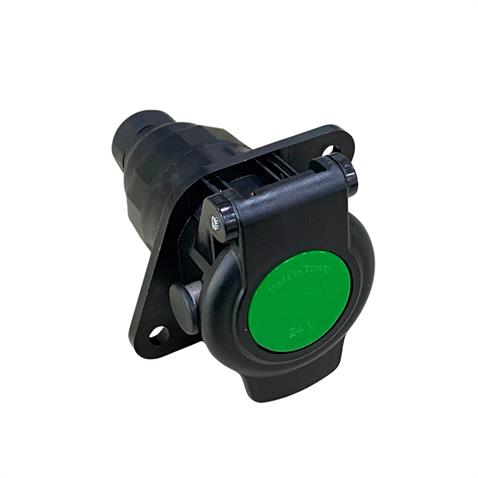 TIR DORSE ELEKTRİK SOKETİ (RÖMORK FİŞİ) (15Lİ DİŞİ) (YEŞİL KAPAKLI)