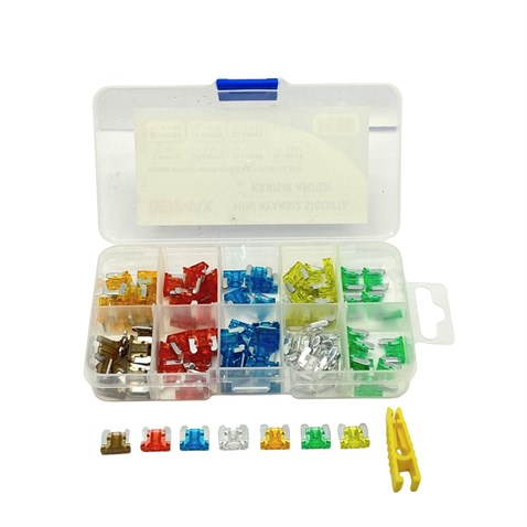 MİNİ BIÇAK SİGORTA KARIŞIK (5 A*7.5 A*10 A*15 A*20 A*25 A*30 A) (ALÇAK PROFİL) (11*9 MM) (100 AD)