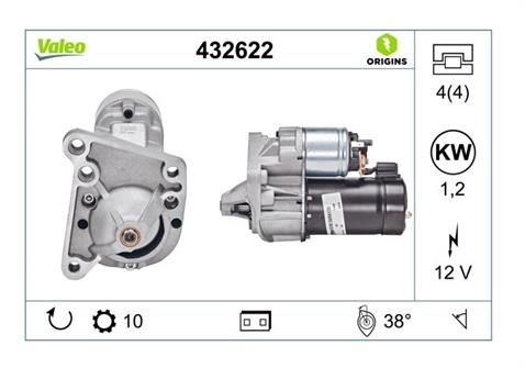 VALEO 12V MARŞ MOTORU 9 DİŞ/10 DİŞ 1.2 KW RENAULT CLIO/MEGANE