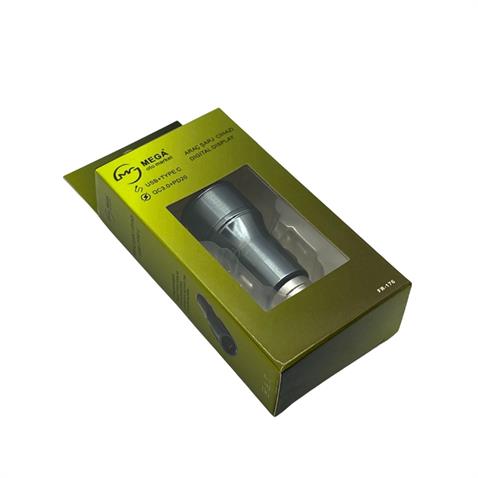12V-24V TELEFON ŞARJ CİHAZI HIZLI ŞARJ (ÇAKMAK GİRİŞLİ) (USB+TYPE-C) (QC3.0+PD20) GRİ