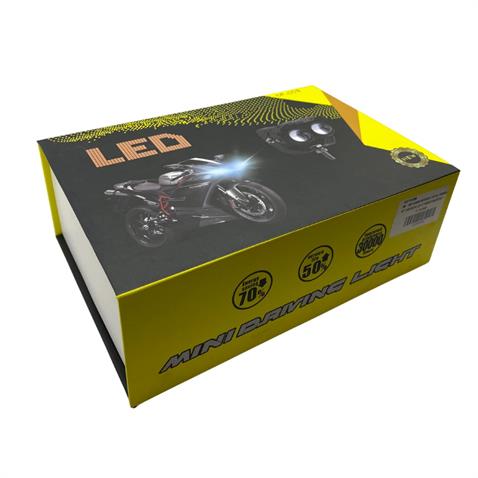 9V-36V LED LAMBA YUVARLAK MERCEKLİ (2 FONKSİYONLU SARI-BEYAZ) TRANSFORMERS MOTOSİKLET