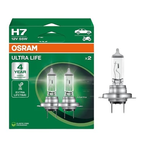 OSRAM 12V H7 AMPUL 55W ULTRA LIFE (4 KAT UZUN ÖMÜRLÜ) (2 AD)