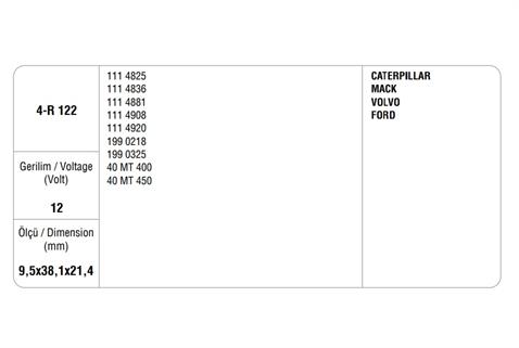 24V MARŞ KÖMÜRÜ DELCO TİPİ 40MT CATERPILLAR (4 AD)