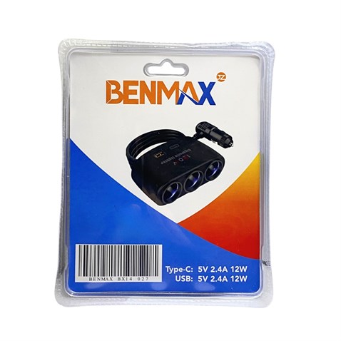 12V-24V 120W ÇAKMAK FİŞİ-SOKETİ-ÇOĞALTICI (ENERJİ SOKETİ) (ÇAKMAK 3 + USB + TYP-C ŞARJLI 2.4 A)