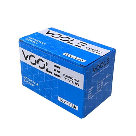 VOOLE 12V 7 AH MOTOSİKLET AKÜSÜ CARBON-X (150*87*93 MM) (YTX7A-BS)