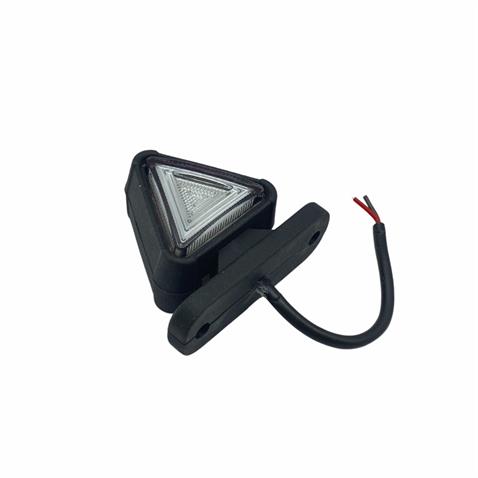 12V-24V TAKOZ LAMBASI MİNİ ÜÇGEN KIRMIZI-BEYAZ (NEON EDLİ) (54*54 MM)