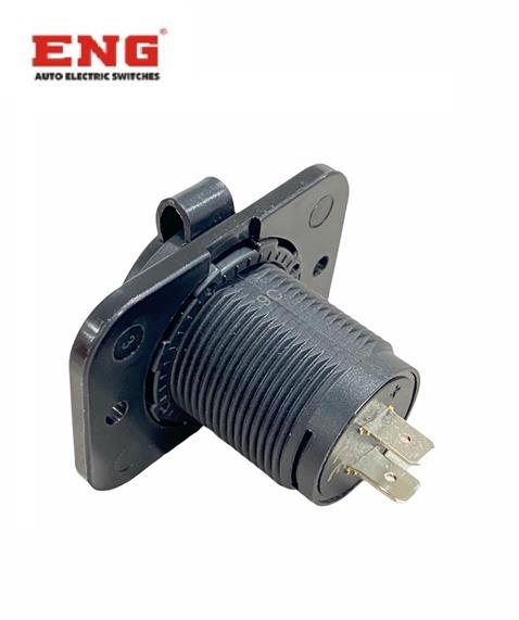 ENG 12V-24V TELEFON ŞARJ CİHAZI (USB X 2) (KAPAKLI MARİN) (MAVİ LED IŞIK) (28 MM)