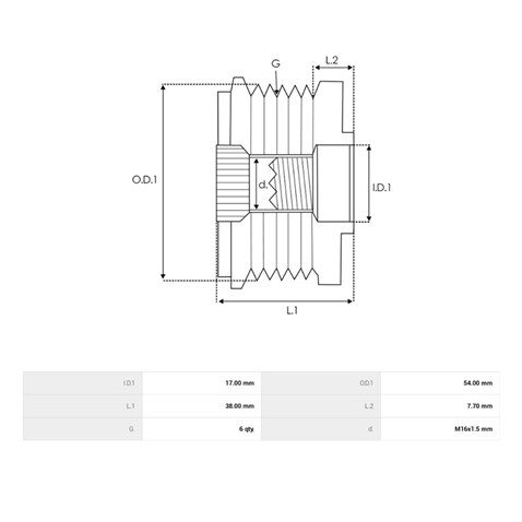 ALTERNATÖR KASNAK RULMANLI 6-KANAL FIAT 1.3 MULTIJET-OPEL 1.3 CDTI