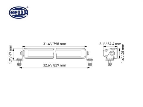 HELLA 10V-30V SLİM LED BAR OFF-ROAD 165W 5700K 9000 LÜMEN (33 LEDLİ) (798 X 50 X 40 MM)