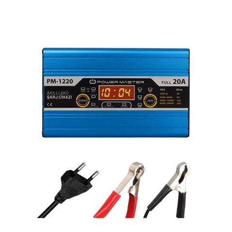 PM-1220 12V ŞARJ REDRESÖRÜ (AKILLI AKÜ ŞARJ CİHAZI) OTOMATİK 20 A