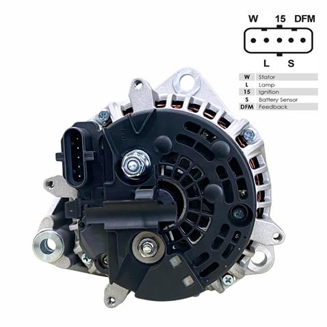 24V ALTERNATÖR DİNAMO 100 A (5 FİŞ SOKETLİ) (W-L-15-S-DFM) MERCEDES AXOR/VARIO/ACTROS 2003 >