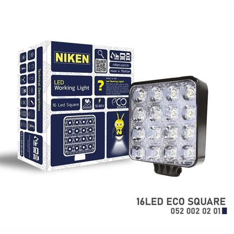 NIKEN 9V-48V ÇALIŞMA LAMBASI KARE 48W (16 LEDLİ) (108*108*40 MM)