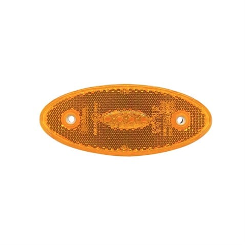 12V-24V YAN SİNYAL LAMBASI DORSE SİDE MARKER SARI OVAL (4 LEDLİ) (120*50 MM)