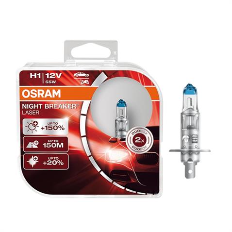 OSRAM 12V H1 AMPUL 55W +%150 FAZLA IŞIK 4200K NIGHT BREAKER LASER (2 AD)