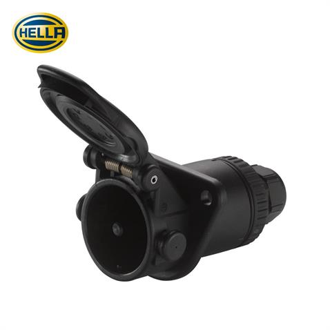 HELLA TIR ABS-EBS SOKETİ (RÖMORK FİŞİ) (7Lİ DİŞİ) (SİYAH KAPAKLI)