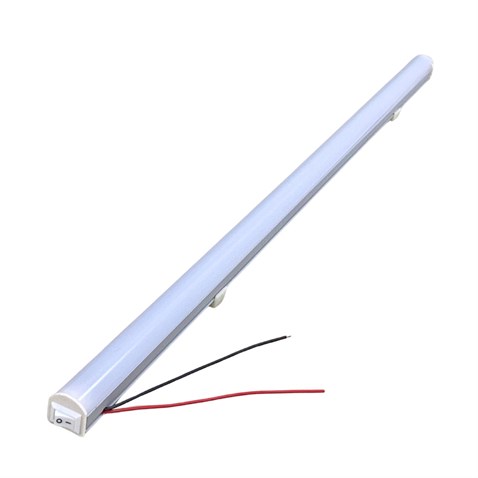 12V FLORESAN TAVAN LAMBASI LEDLİ BEYAZ ANAHTARLI (BUZLU CAM) (47 CM)