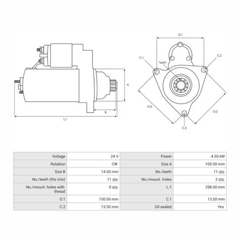 24V MARŞ MOTORU NIPPON DENSO TİPİ 11 DİŞ 4.5 KW CW (2 KULAK) KOMATSU (S6D95 MOTOR)