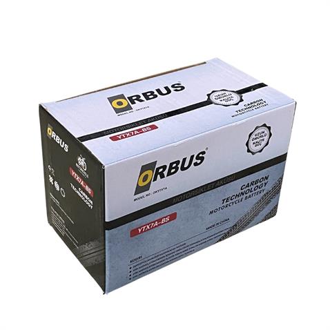 ORBUS 12V 7 AH MOTOSİKLET AKÜSÜ (150*87*93) (YTX7A-BS) (TERS) (SMF) (2,5 KG) (CARBON)