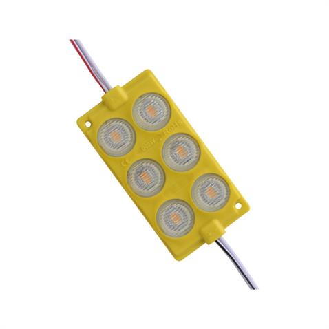 24V MODUL LAMBA 6-LEDLİ (CAMLI) SARI (75*40 MM)