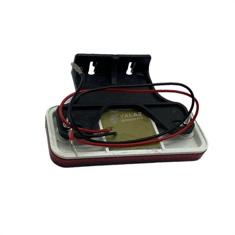 24V YAN İKAZ LAMBASI DORSE SİDE MARKER KIRMIZI (12 LEDLİ-OK İŞARETLİ) (106*45 MM)