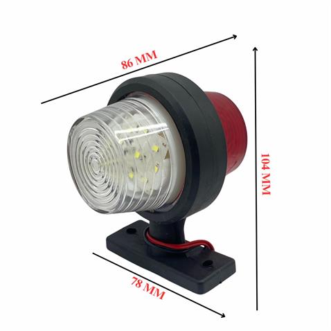 12V-24V TAKOZ LAMBASI KÜPE TİP KIRMIZI-BEYAZ (6 LEDLİ) 