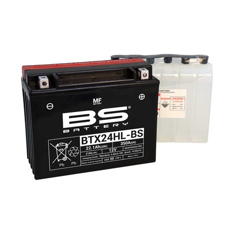 BS BATTERY 12V 22.1 AH MOTOSİKLET AKÜSÜ 350 A (EN) (206*92*163) (Y50-N18L-AT) (BTX24HL-BS)