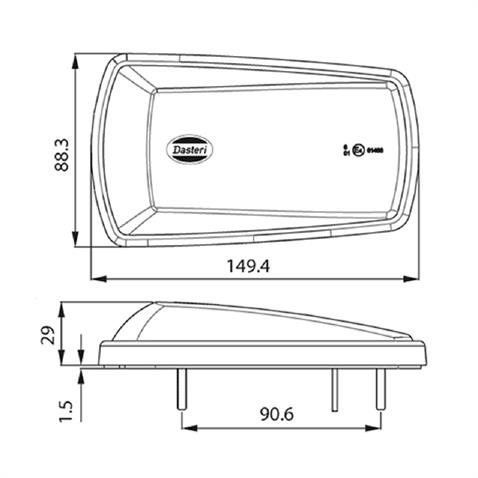 SANEL 10V-30V YAN SİNYAL LAMBASI OVAL 12 LEDLİ SİDE MARKER SARI