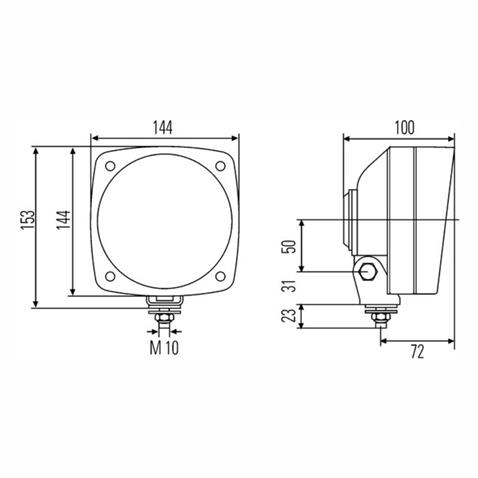 HELLA ÇALIŞMA LAMBASI-FARI PARKLI (144*144 MM) FORKLİFT-İŞ MAKİNASI