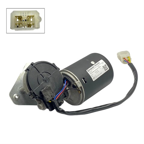 BAŞKURT 24V SİLECEK MOTORU AĞIR HİZMET (UZUN MİL) (ADAPTÖR FLANŞLI) (KABLOLU SOKETLİ 4) UNIVERSAL
