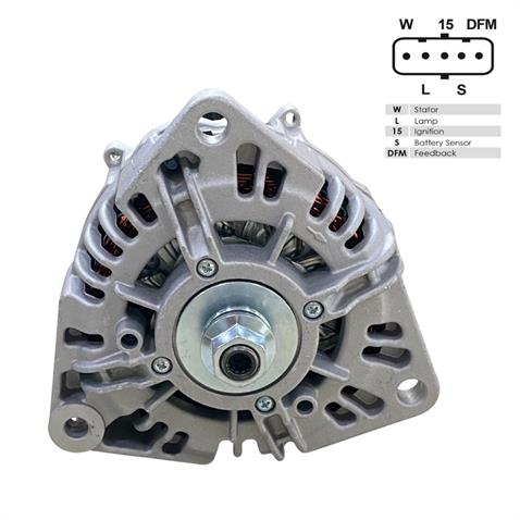 DELCO REMY 24V ALTERNATÖR DİNAMO 120 A (5 FİŞ SOKETLİ) (W-L-15-S-DFM) DAF-MAN TGA/TGL/TGM/TGS