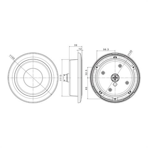 FRISTOM 12V-36V STOP LAMBASI YUVARLAK (NEON LEDLİ) (3 FONKSİYONLU) (KIRMIZI-SARI) (155 MM) E9