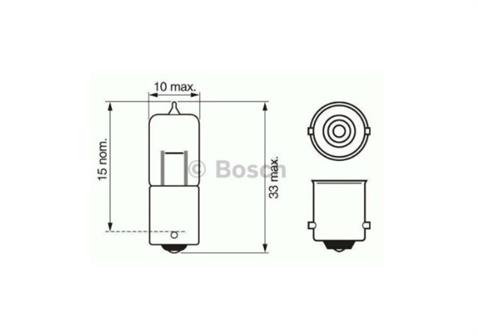 BOSCH 12V H10 AMPUL 10W BA9s