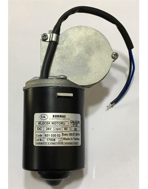 KORMAS 24V SİLECEK MOTORU (DÜZ MİL KAMALI) 2 CM/10 MM L