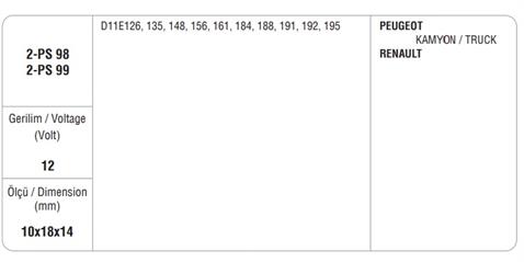 MARŞ KÖMÜRÜ VALEO TİPİ EM (4 AD)