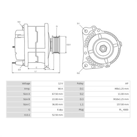 DENSO 12V ALTERNATÖR DİNAMO 80 A (4 FİŞ) (S-M/DFM-IG-L) TOYOTA AURIS/COROLLA/URBAN CRUISER/YARIS