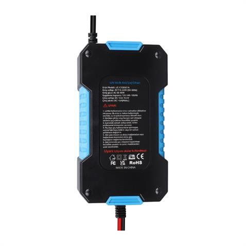 UCOMEN 12V ŞARJ REDRESÖRÜ (AKILLI AKÜ ŞARJ CİHAZI) OTOMATİK 6 A LCD EKRAN MAVİ (+AGM/JEL)