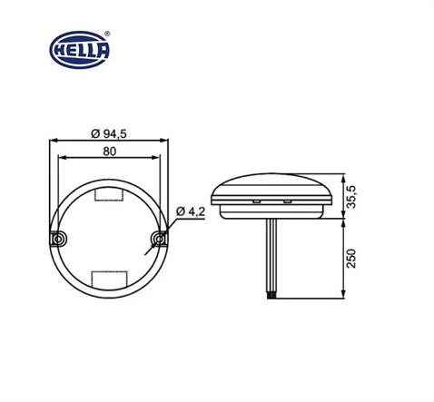 HELLA 12V-24V SİNYAL LAMBASI (17 LEDLİ) YUVARLAK SARI (95 MM)