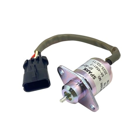 12V STOP SELENOİDİ (DÜZ KULAKLI) (KÜÇÜK TİP) (DÜZ MİL 11 MM) KUBOTA-WOODWARD