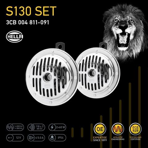 HELLA 12V DİDİT KORNA SÜPERTON 280/380 HZ (KROM) (TAKIM)