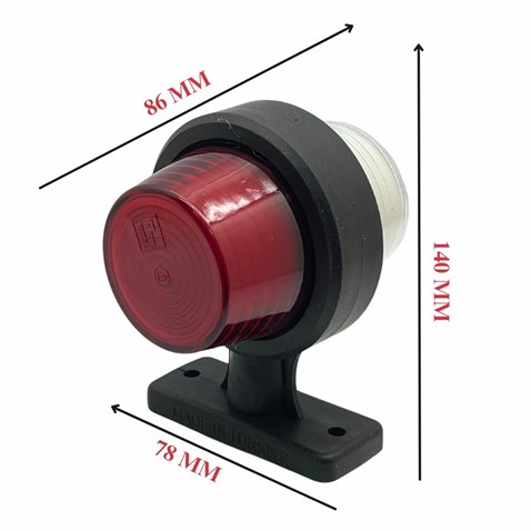 24V TAKOZ LAMBASI KÜPE TİP KIRMIZI-BEYAZ (NEON LEDLİ)