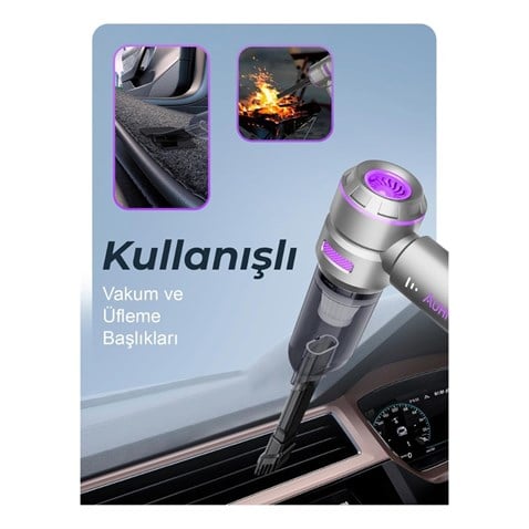 12V ARAÇ SÜPÜRGESİ 100W (KABLOSUZ ŞARJLI) (3 KADEMELİ) 