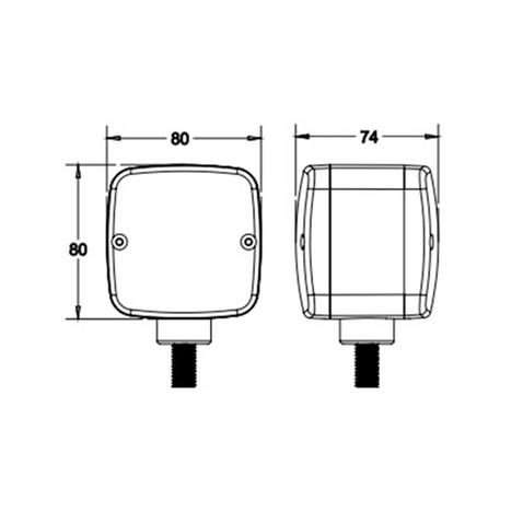 PARK-SİNYAL LAMBASI SARI-KIRMIZI (ÇİFT TARAFLI) (80*80 MM) KOMATSU FORKLİFT ****