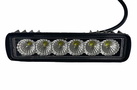 12V-24V ÇALIŞMA LAMBASI/OFF-ROAD İNCE TİP MERCEKLİ (6 X 3W POWER LEDLİ) (152*39 MM)