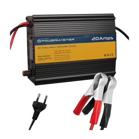 MA-1220A 12V ŞARJ REDRESÖRÜ (AKILLI AKÜ ŞARJ CİHAZI) (ANALOG AMPER GÖSTERGELİ-AYARLI) OTOMATİK 20 A