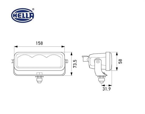 HELLA 10V-30V LED BAR OFF-ROAD (UZUN MESAFE) (3 LEDLİ) (158*73.5*58 MM)
