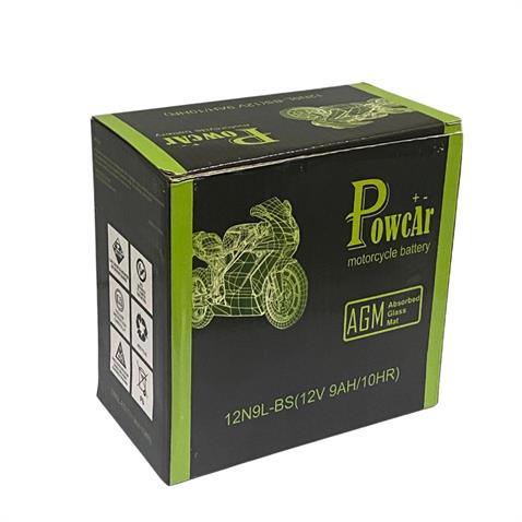 POWCAR 12V 9 AH MOTOSİKLET AKÜSÜ AGM (136*76*134) (12N9L-BS) (+/-) ** TERS **