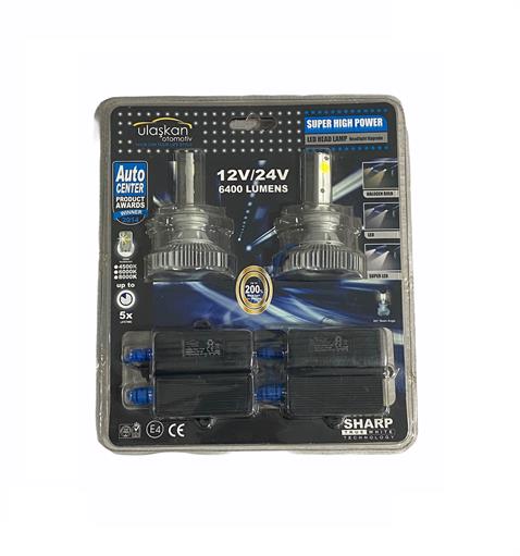 12V-24V H27 COB LED XENON FAR AMPUL SETİ 6000K 6400 LÜMEN