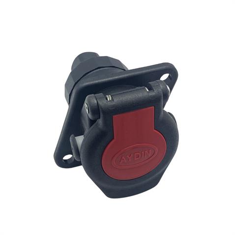 AYDIN TIR DORSE ELEKTRİK SOKETİ (RÖMORK FİŞİ) (15Lİ DİŞİ) (KIRMIZI KAPAKLI)