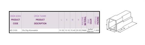 ÜÇLÜ KONNEKTOR (SOKET) DİŞİ