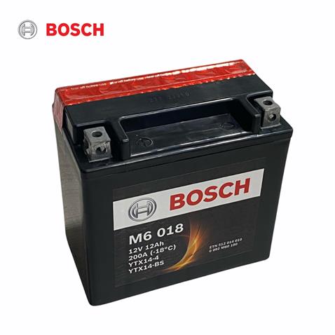 BOSCH 12V 12 AH MOTOSİKLET AKÜSÜ 200 A (EN) (150*87*145) (M6 018) (YTX14-4) (YTX14-BS) (TERS)